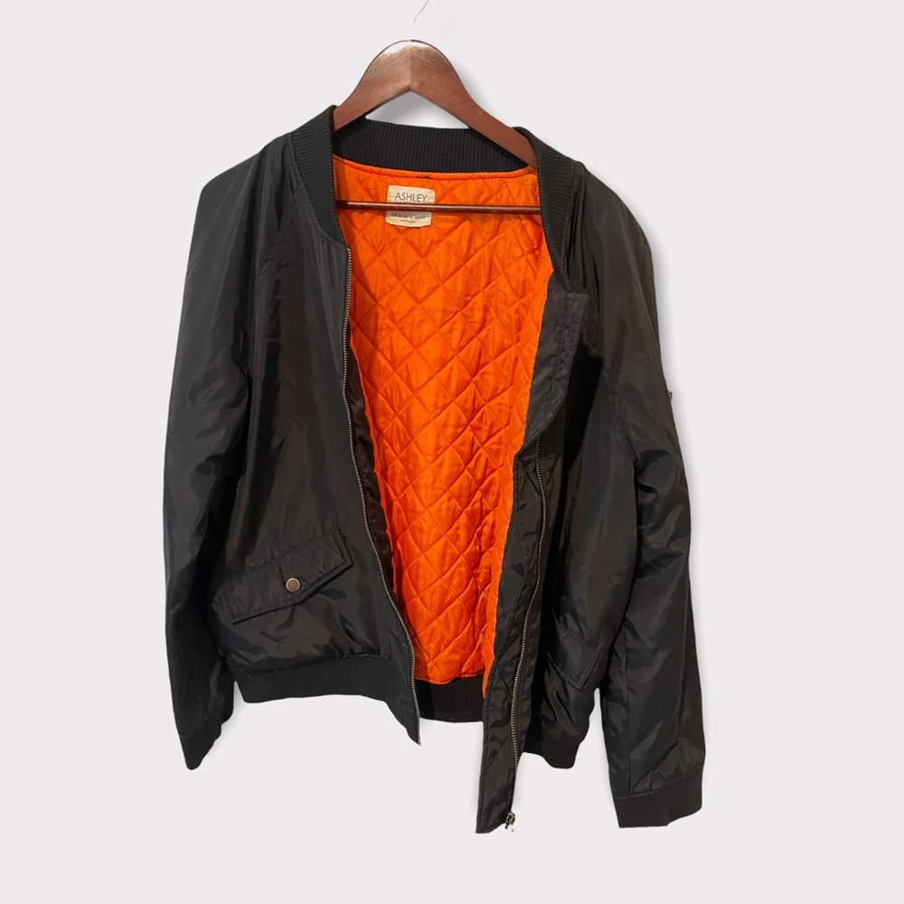 Orange N Black Bomberjacket with Diamond stitching XL